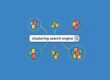 Researchers analyzing clustered data visualizations on digital screens representing a clustering search engine concept.