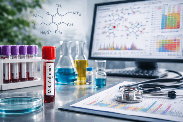 Advanced laboratory analysis of biological samples using metabolomics instruments and digital data visualization